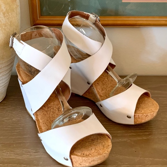 Lucky Brand NWOT white cork Wedges NWOT Moran Proseco Size 9 1/2 - Picture 9 of 10